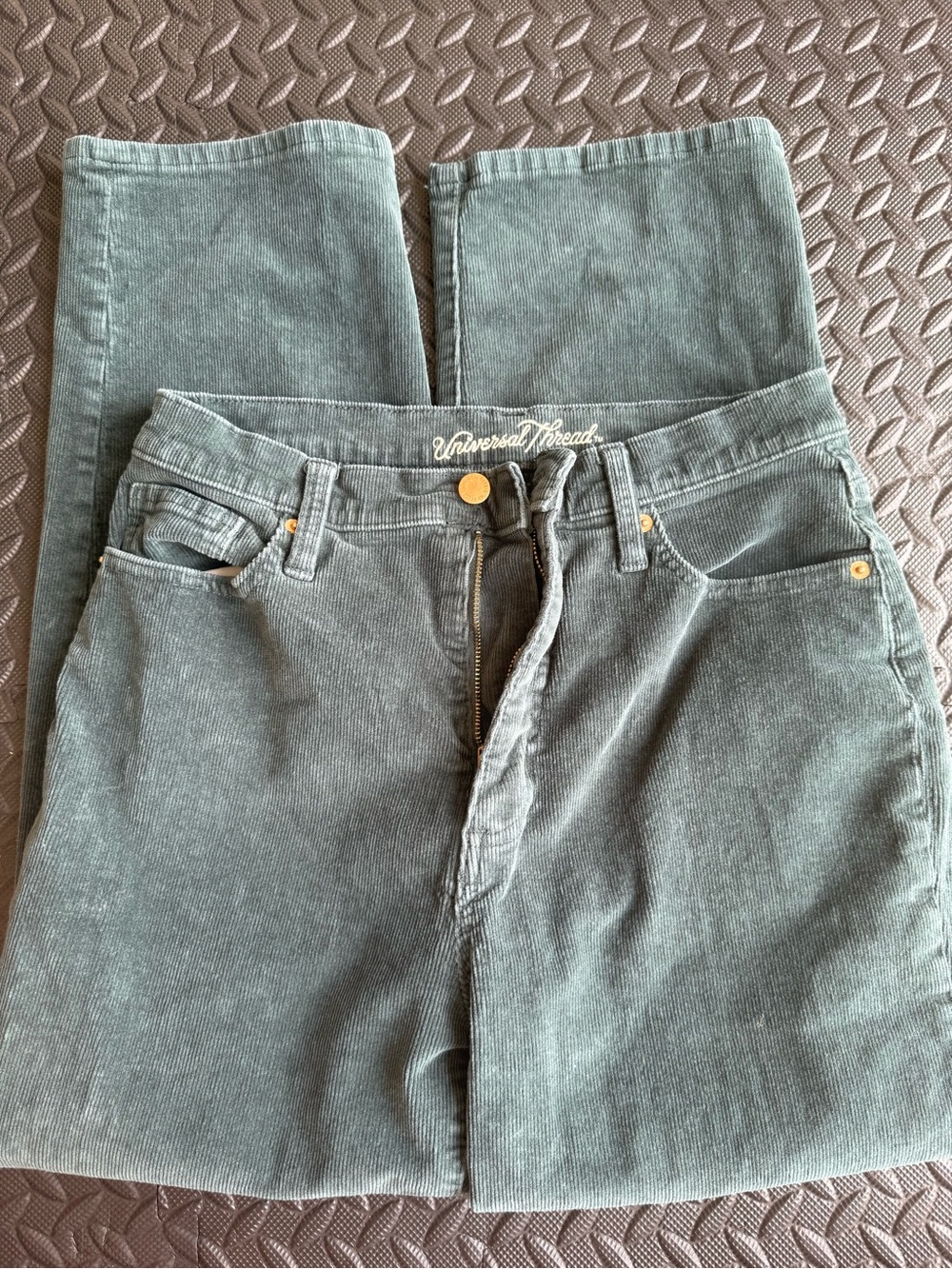 Universal Thread Straight-Leg Corduroy Jeans in Sage - Picture 3 of 4